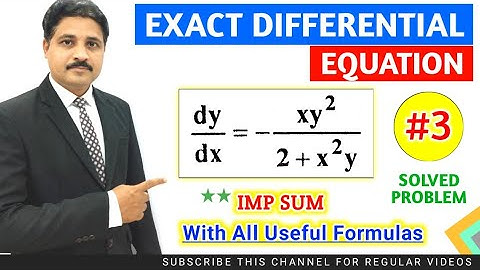 EXACT DIFFERENTIAL EQUATION SOLVED PROBLEM 3 | FIRST ORDER DIFFERENTIAL EQUATION @TIKLESACADEMY