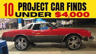 10 Clasic Cars Under $4,000 1950s 60s70s 80s Projects on Sale by Owner !