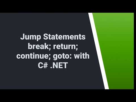 114. tutorial on jump statements in C# programming | C# Videos | C# Coding