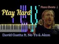 David Guetta ft Ne-Yo &amp; Akon - Play Hard | Piano Sheets ↓| Piano Tutorial