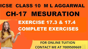 Ch-17 Mensuration Ex-17.3 & 17.4  Complete From ML Aggarwal For ICSE Class 10 Math @jindalmathspoint