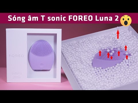 Quay chậm 40 lần sóng âm T Sonic trong máy rửa mặt Foreo Luna 2 mới unbox