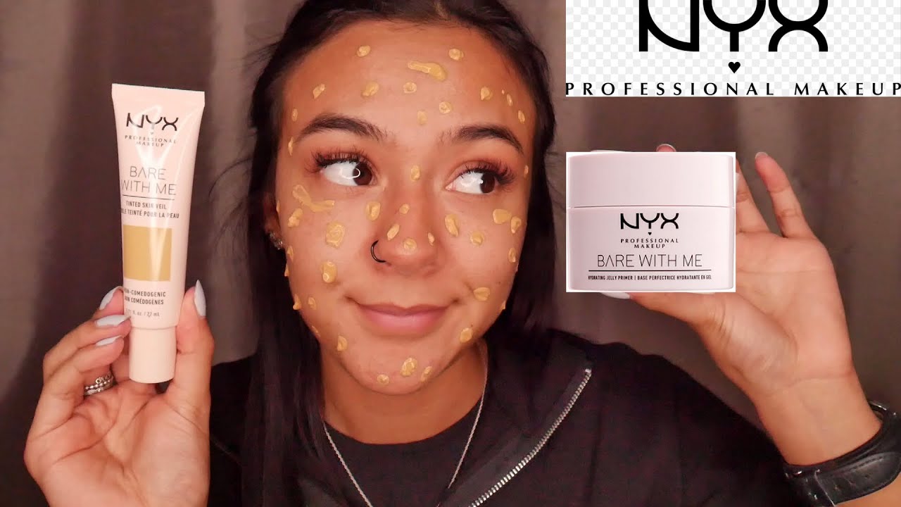 NYX BARE TINTED - REVIEW WITH YouTube ME & PRIMER JELLY SKIN VEIL