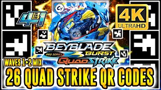 ALL 26 BEYBLADE BURST QUAD STRIKE QR CODES IN 4K