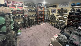 Vast Military helmet collection showcase