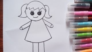 How To Draw A Cute Girl picture Kids Drawing