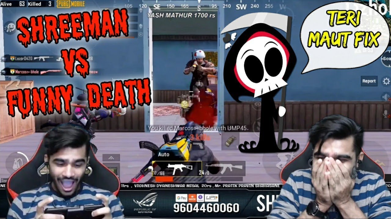 Shreeman Legend vs Horrible Deaths   PUBG Mobile Funny Fails