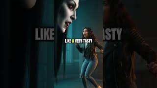 Teen sneaks into a ruined house and meets a vampire 😱 #horror #vampire #shorts Her sister and mo...