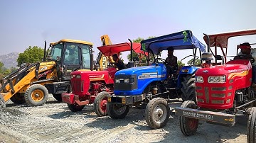 JCB 3DX Backhoe Working With Mahindra Tractor And Sonalika Tractor For Road Construction | Jcb Dozer