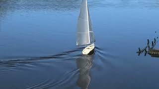 Kyosho Sea Dolphin 770 RC sail boat has a relaxing day on the pond