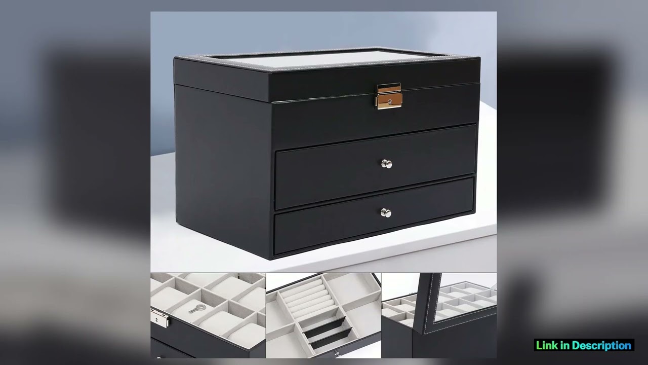 3 Layers 25 Slot Watch Box Display Case Jewelry Sunglass Storage Case PU leather Limited Edition