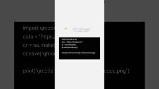 python code for genrate qrcode. #python #coding #programming