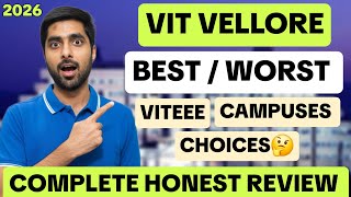 VIT Vellore Honest Reality 😱 VITEEE Complete Details 2026 Choice Campus