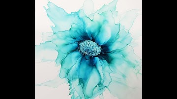 (424) Alcohol Ink Painting- Flowers are a Good Starting Place for Beginners ink blowing art