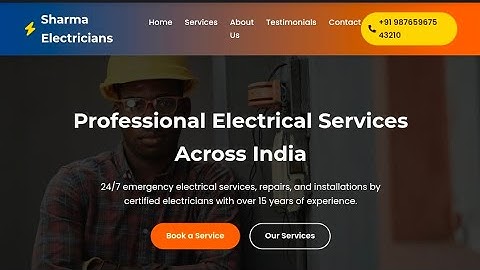 Electrician Website Project using HTML, CSS & JavaScript | Responsive Website Design