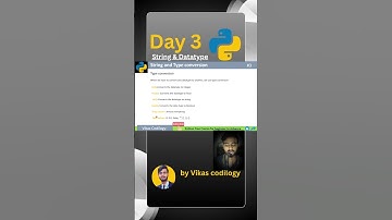 Day 3 | Learn Python | Strings & Type Conversion  #vikascodilogy #python #strings #typeconversion