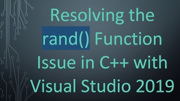 Resolving the rand() Function Issue in C+ +  with Visual Studio 2019