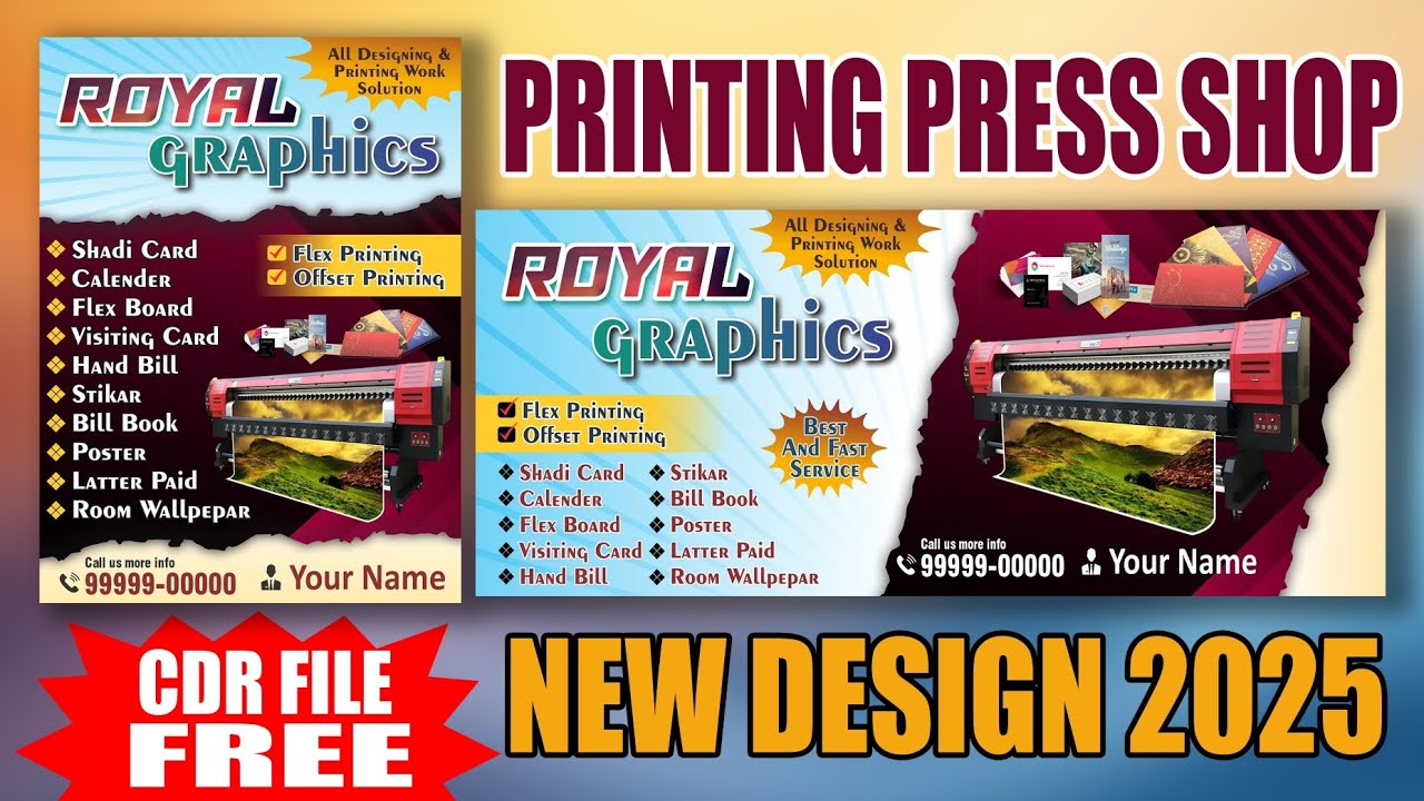 Graphical Flex Design Printing Press New Flex Design 2025 | Graphic Flex Design | CDR File ...