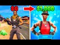 I Made a $0 Fortnite Account Worth $1000 in 24hrs…