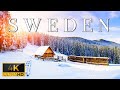 FLYING OVER SWEDEN (4K UHD) - Relaxing Music With Stunning Beautiful Nature (4K Video Ultra HD)