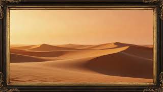 Endless Amber Horizon | Serene Desert Waves Under Soft Golden Sky 4K Minimal Cinematic View screenshot 1