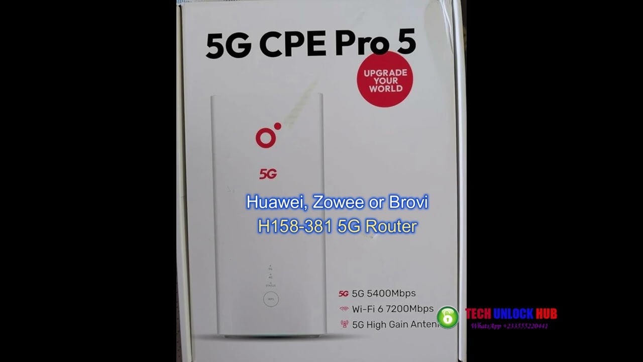 UNLOCK / DECODE DU, Huawei, Zowee, Brovi 5G H158-381 (CPE Pro 5