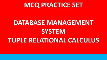DBMS | Tuple Relational Calculus MCQs | UGC NET | PG TRB | TRB Polytechnic | Computer Science