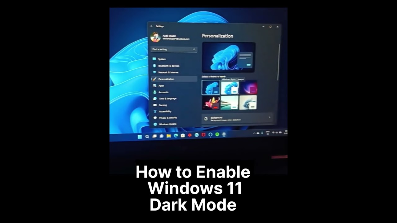how to enable dark mode windows 11 #shorts