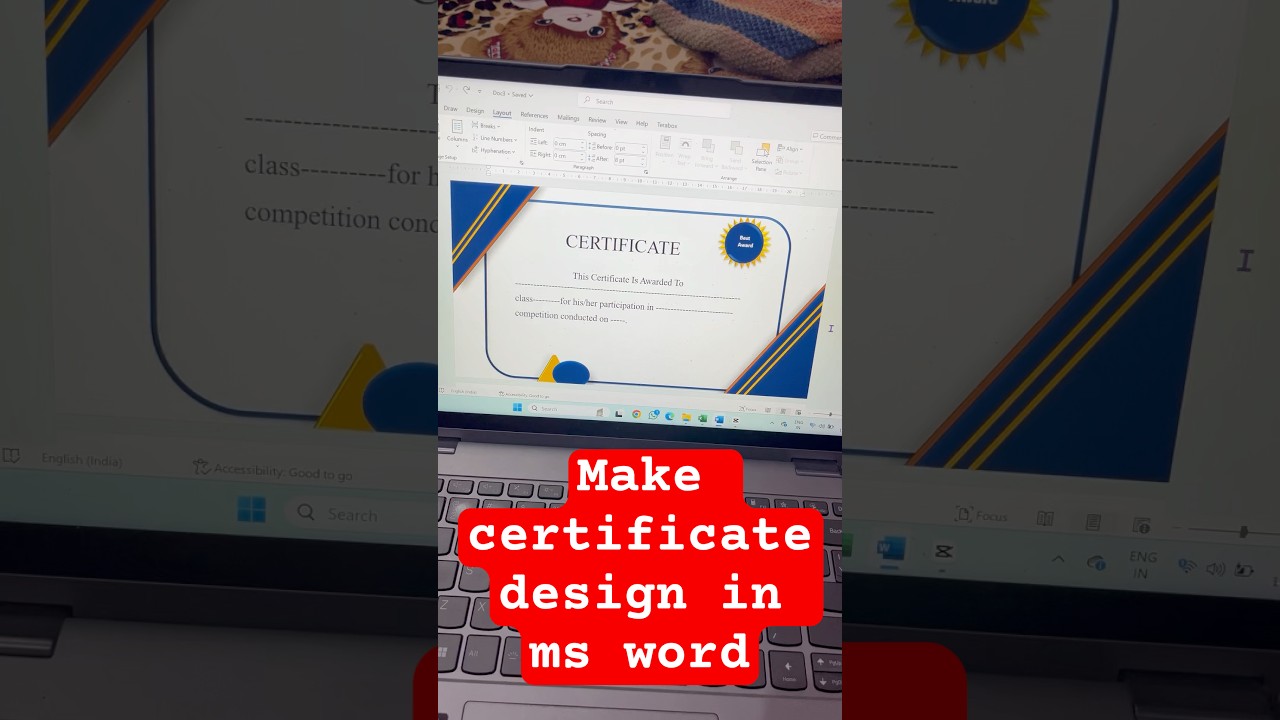 Make certificate design in ms word easily