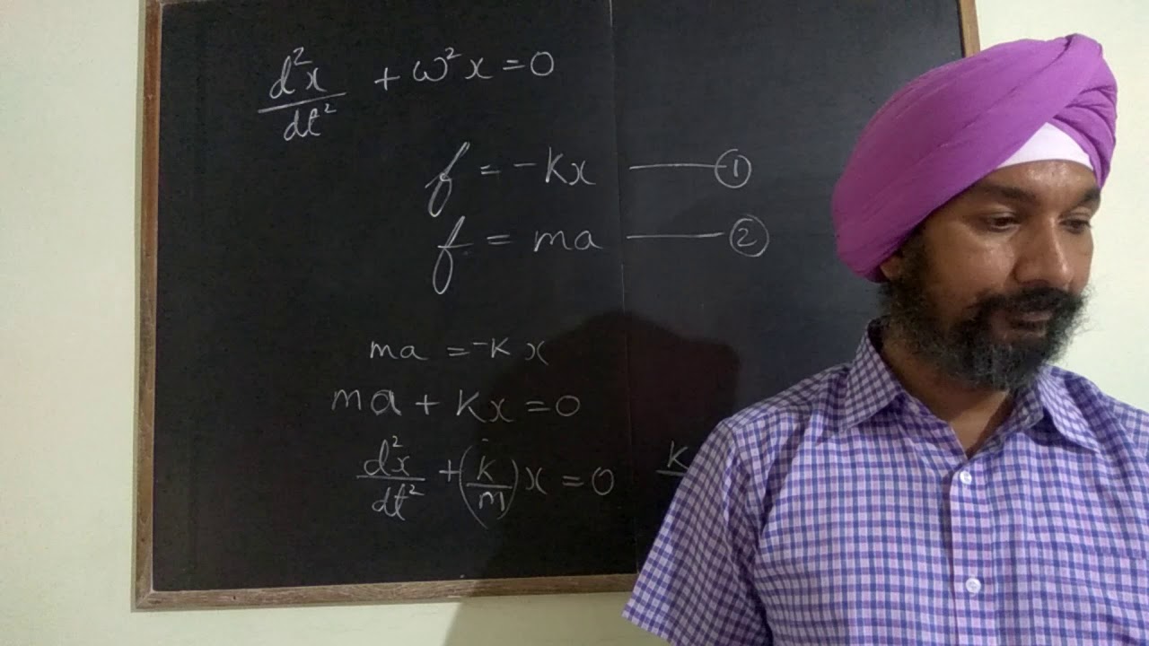 Differential equation of shm oscillation class 12 youtube