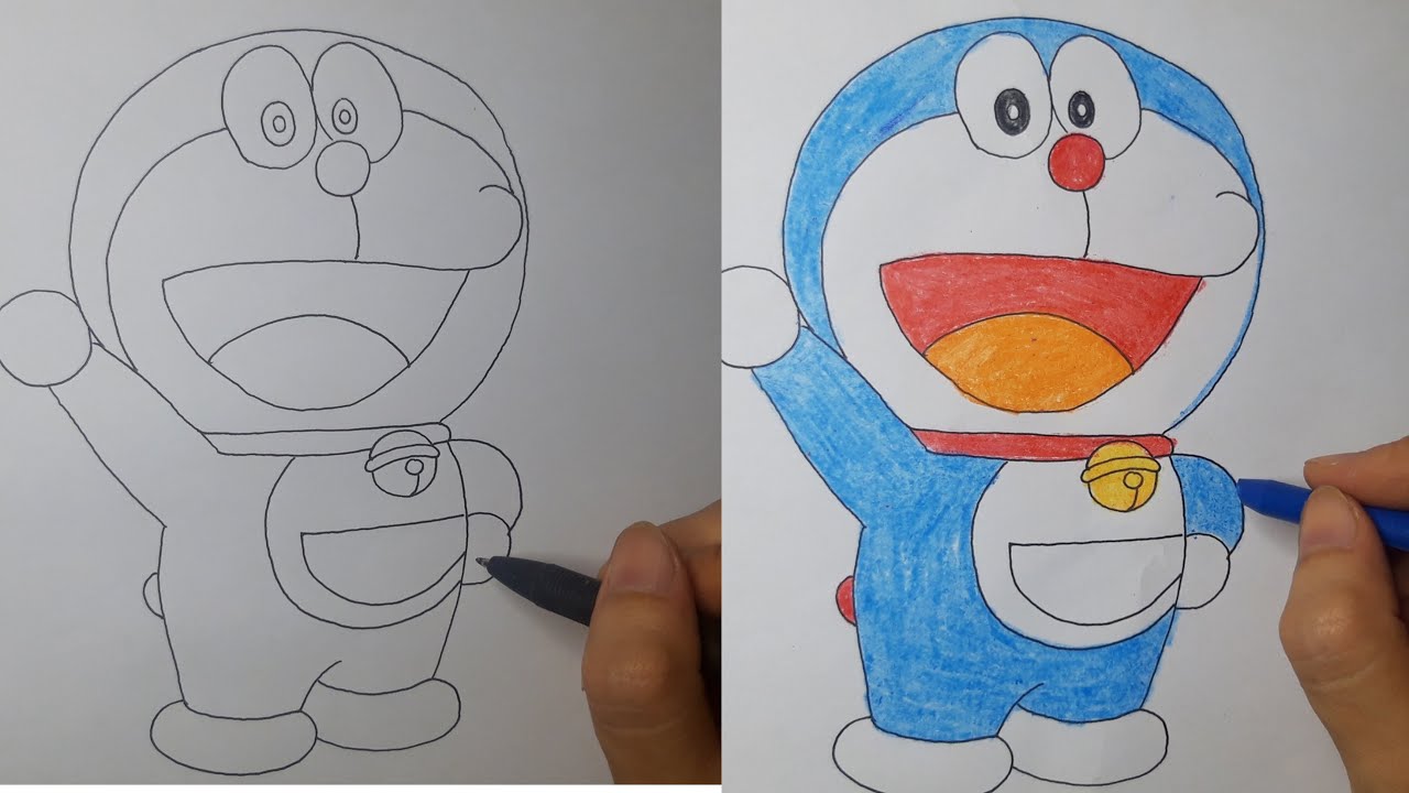 Học vẽ nhân vật hoạt hình | Vẽ Doraemon/ draw doraemon/vẽ nhân vật truyênn tranh, hoạt hình/ Ngọc NguyễnTV