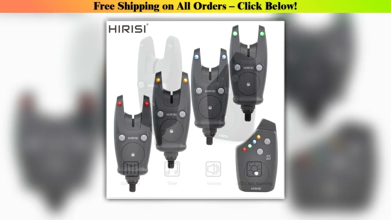 Hirisi Wireless Carp Fishing Alarm Set Waterproof, Fishing Bite Alarms Fishing Bite Indicator