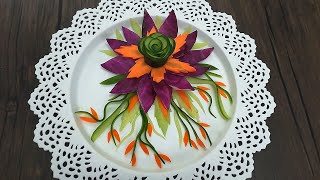 3 Super Salad Decoration Ideas | Salad Flower decoration | Cabbage Salad Design