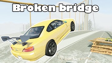 Jumping Over Broken Bridge Crash Hard 2.0 #10 - BeamNG Drive | Crash Blasters