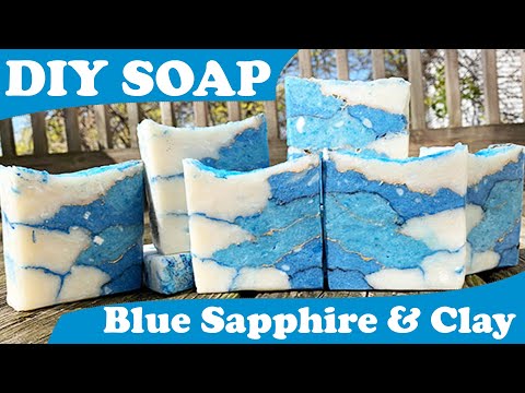 Homemade Soap Base Blue & White Clay Soap ~ DIY Hot Process Soap