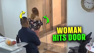 Office Worker Confidently Walks Into Invisible Glass Door