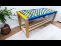 Make a Bench with Woven Seat in Minutes - DIY Polkilo Tutorial