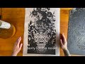 Proofing a linocut thumbnail
