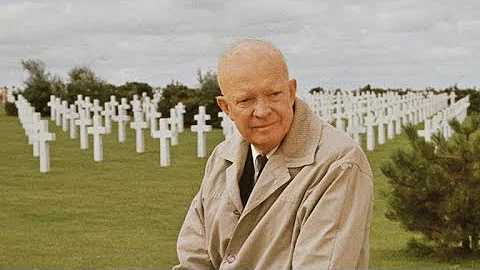 Eisenhower Visits Patton's Grave, Luxembourg, Sept...