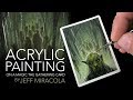 Acrylic painting on a magic the gathering artist proof by jeff miracola