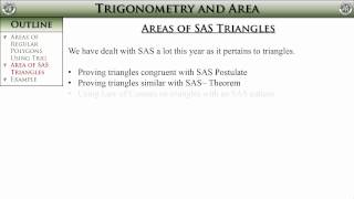 Geometry, Section 10-5 -- Trigonometry and Area