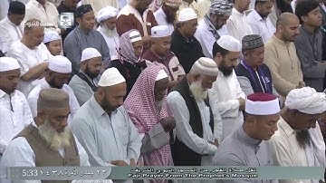صلاة الفجر(كاملة) اليوم الأربعاء 1438/6/23- المسجد النبوي- الشيخ علي الحذيفي- أواخرسورة إبراهيم