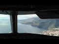 Landing in Madeira, view from an Airbus 319 cockpit