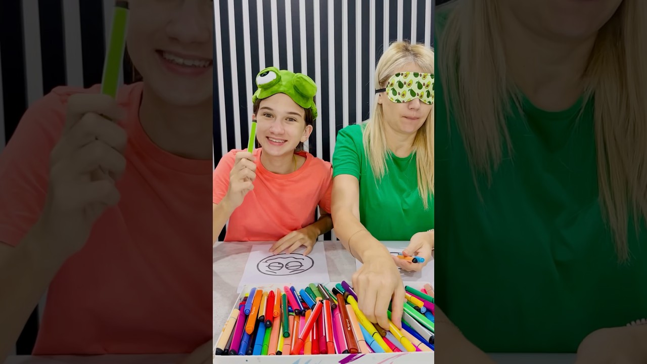 3 Marker Challenge 🤢🥳😮 #3markerchallenge #shorts #colorchallenge #drawing #diy #art