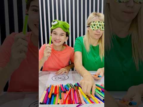 3 Marker Challenge 🤢🥳😮 #3markerchallenge #shorts #colorchallenge #drawing #diy #art