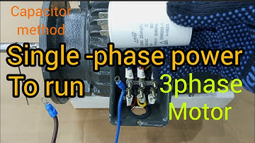 How to wire a CAPACITOR to run 3-phase motor with single -phase power