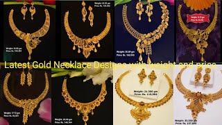 Latest Gold Necklace Designs 2023  with weight and price