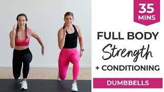 35-Minute Full Body STRENGTH + CONDITIONING Workout (Dumbbells) screenshot 5