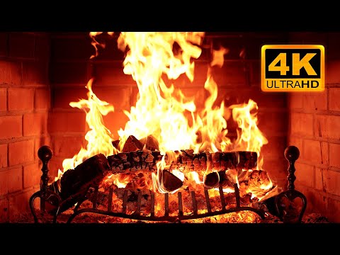 Cozy Fireplace 4K 12 HOURS Fireplace With Crackling Fire Sounds Fireplace Ambience