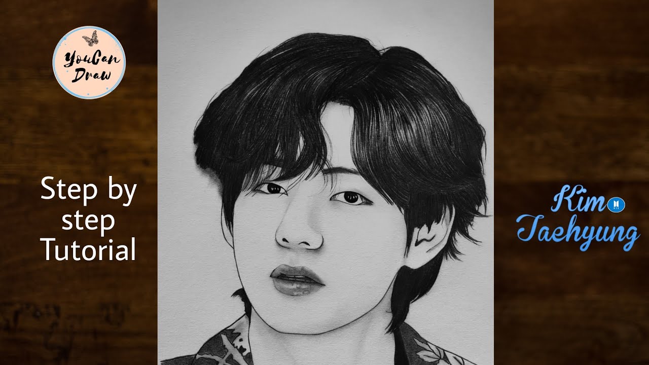 BTS V Kim Taehyung fanart art  Portrait Bts drawings Fan art